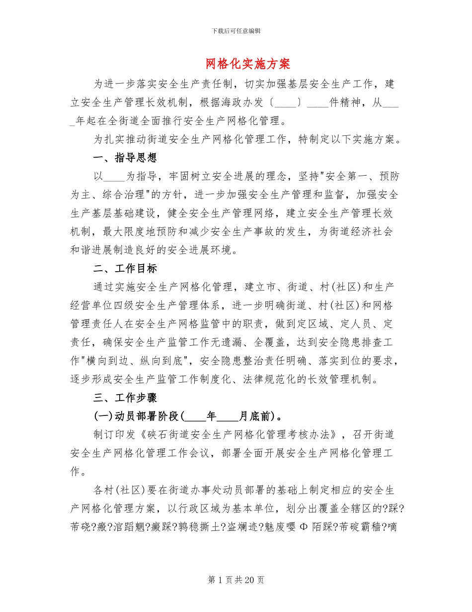 网格化实施方案_第1页