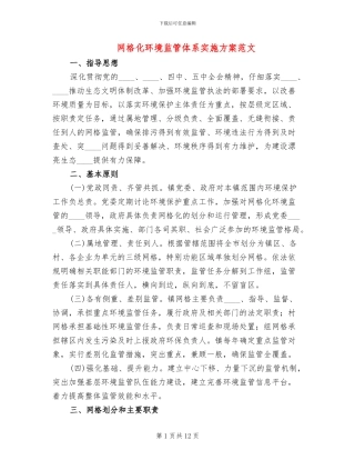 网格化环境监管体系实施方案范文(2篇)