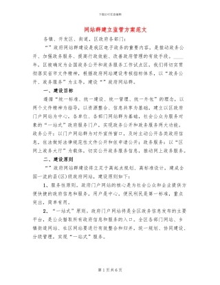 网站群建立监管方案范文