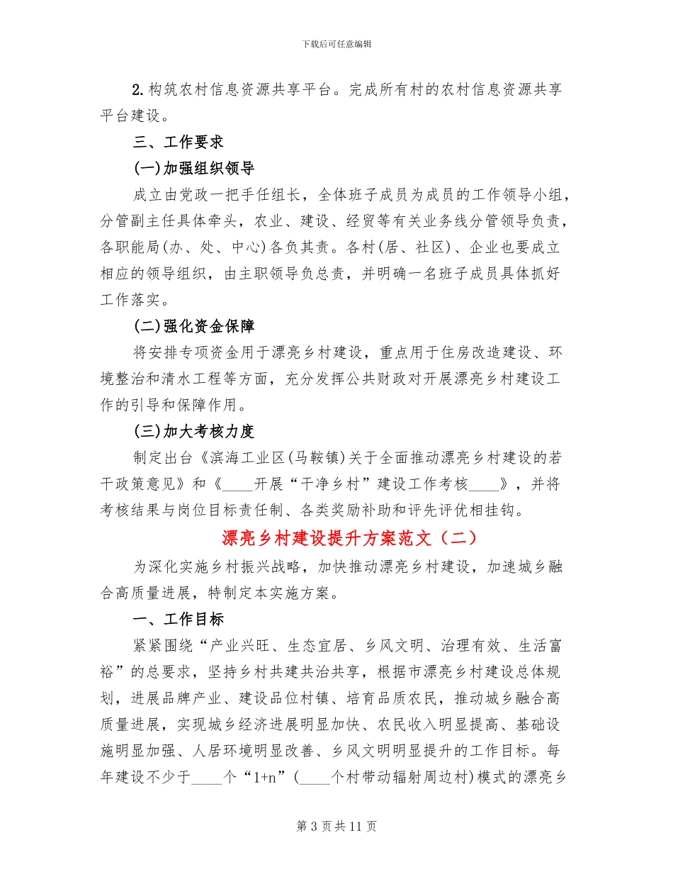 美丽乡村建设提升方案范文_第3页