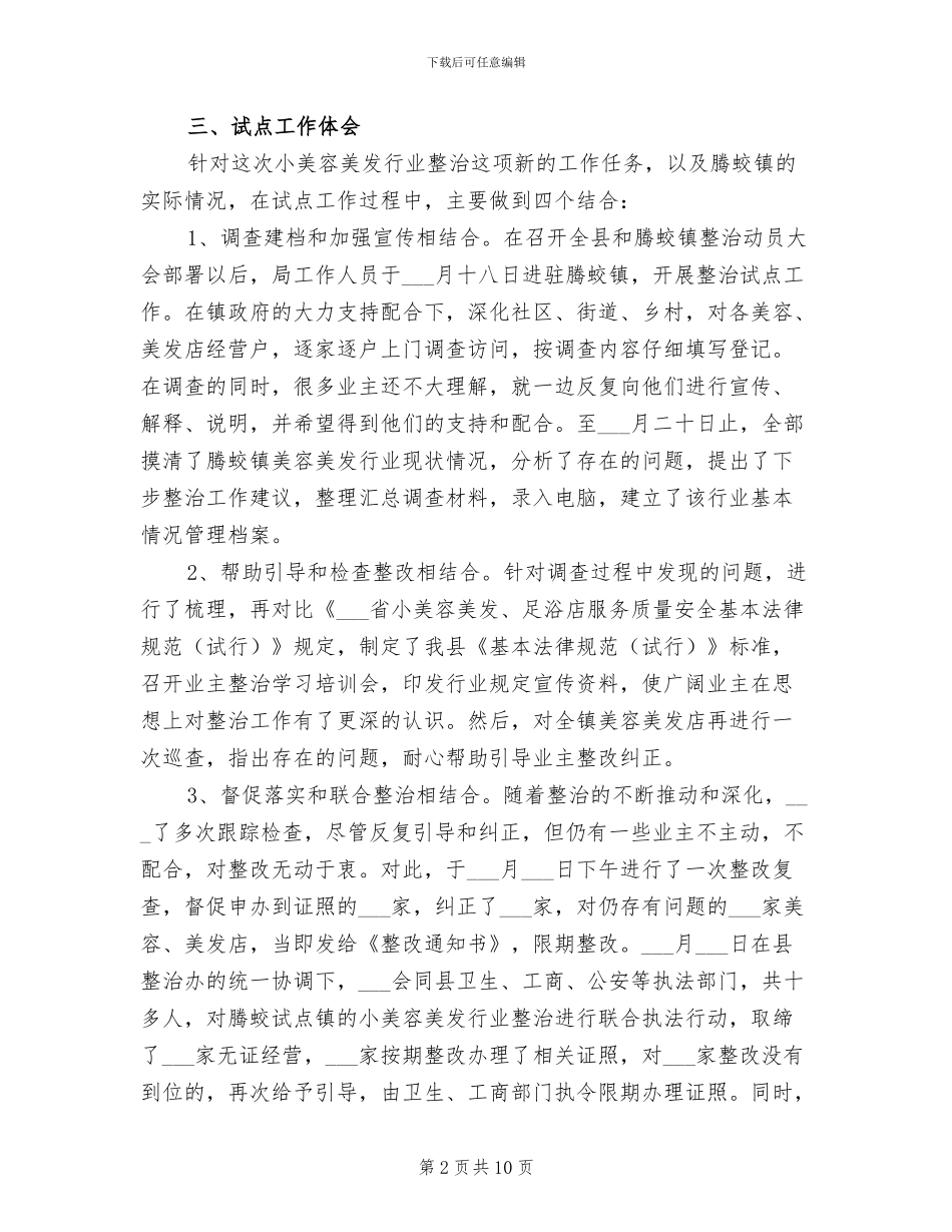 美容美发行业整治2024年终工作总结_第2页