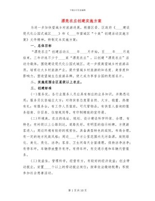 美丽农庄创建实施方案