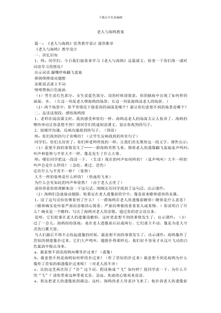 老人与海鸥教案