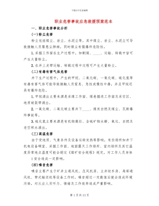 职业危害事故应急救援预案范本(2篇)