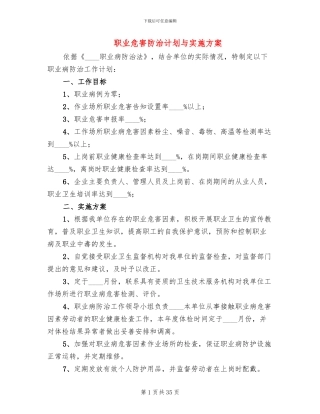 职业危害防治计划与实施方案