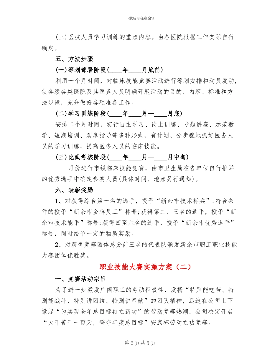 职业技能大赛实施方案_第2页