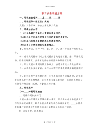 职工代表巡视方案