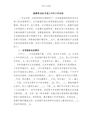 能源局2024年度上半年工作总结