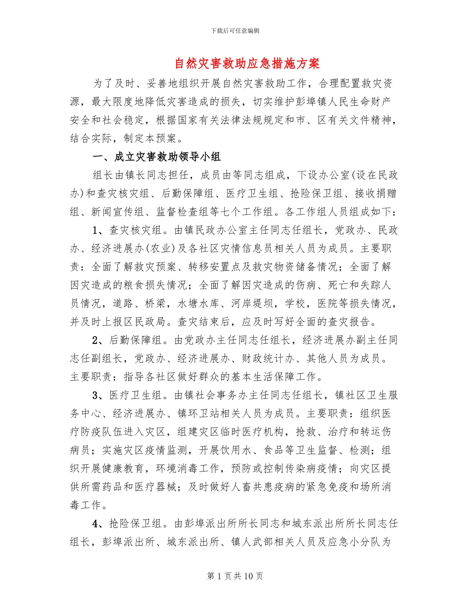 自然灾害救助应急措施方案_第1页