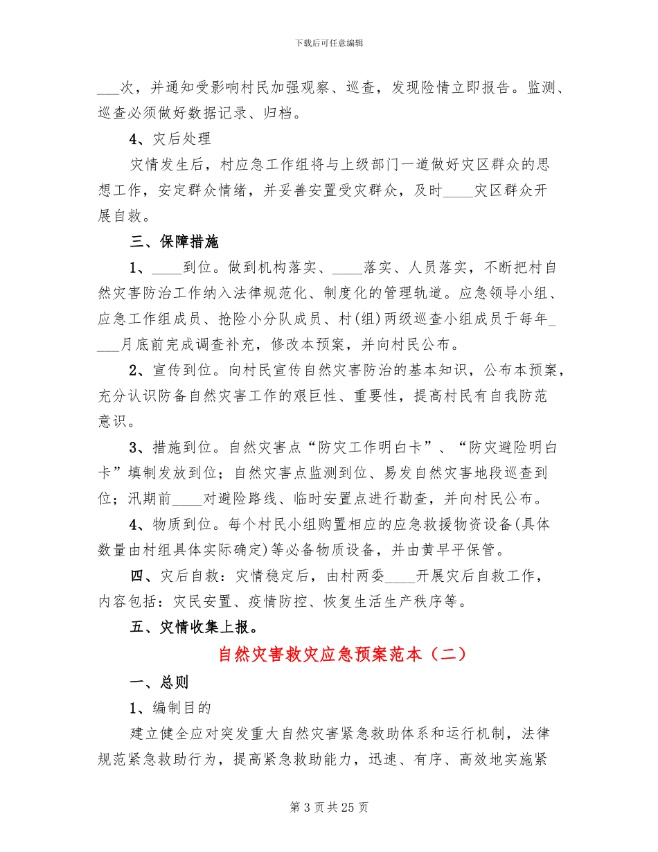 自然灾害救灾应急预案范本(5篇)_第3页