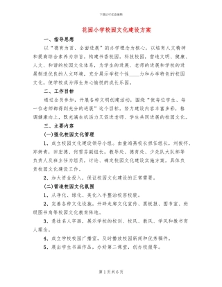 花园小学校园文化建设方案(2篇)