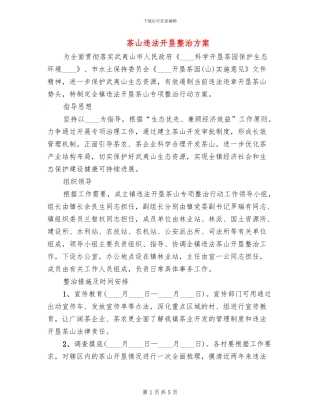 茶山违法开垦整治方案
