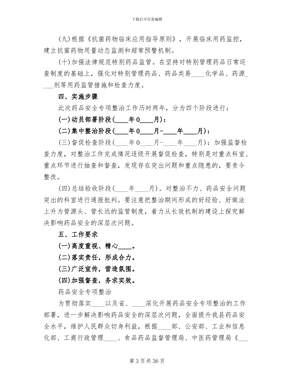 药品安全专项整治方案_第3页