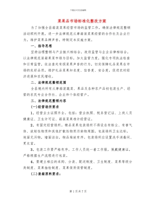 菜果品市场标准化整改方案