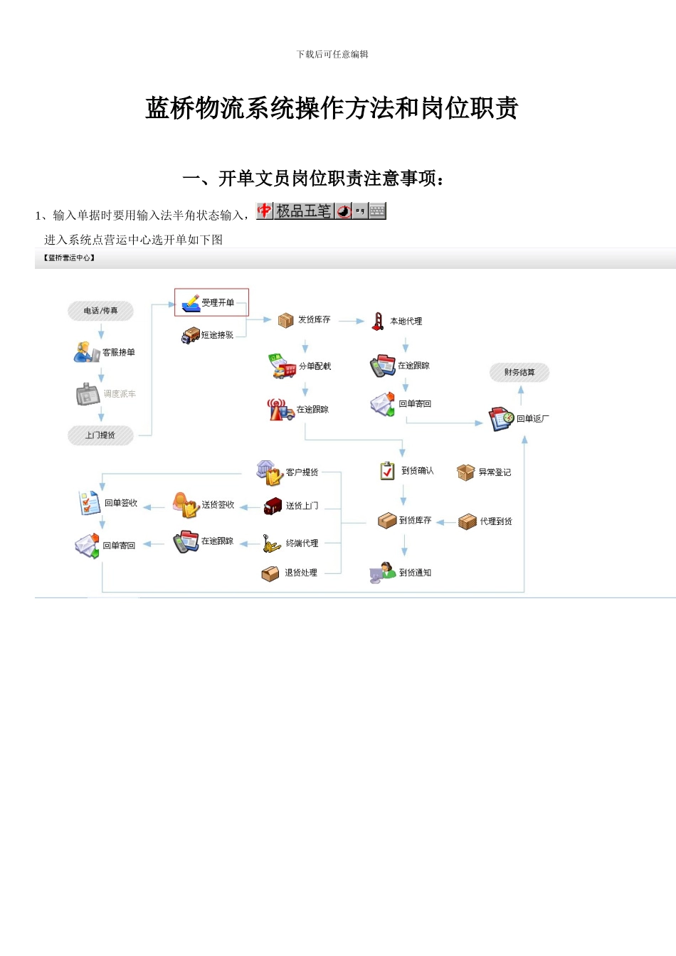 蓝桥ERP物流管理软件操作文档教程_第1页