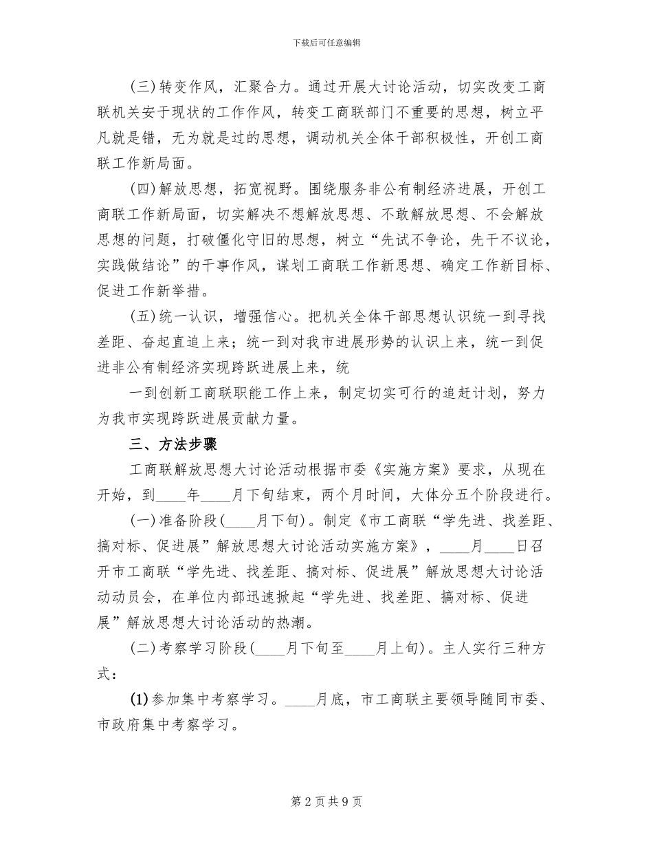解放思想大讨论活动实施方案范本(2篇)_第2页