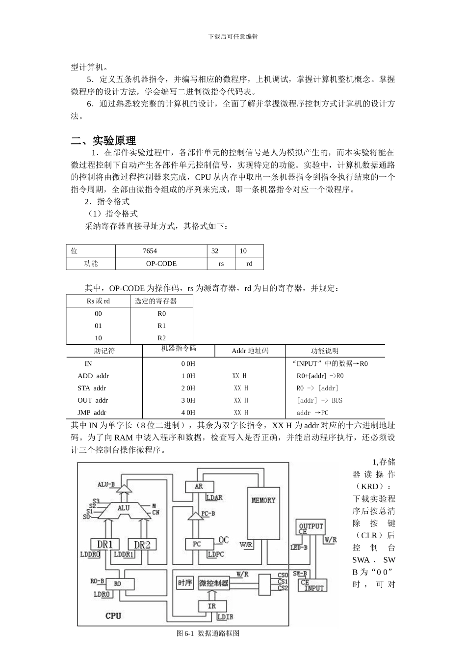 计算机组成原理实验报告_第2页