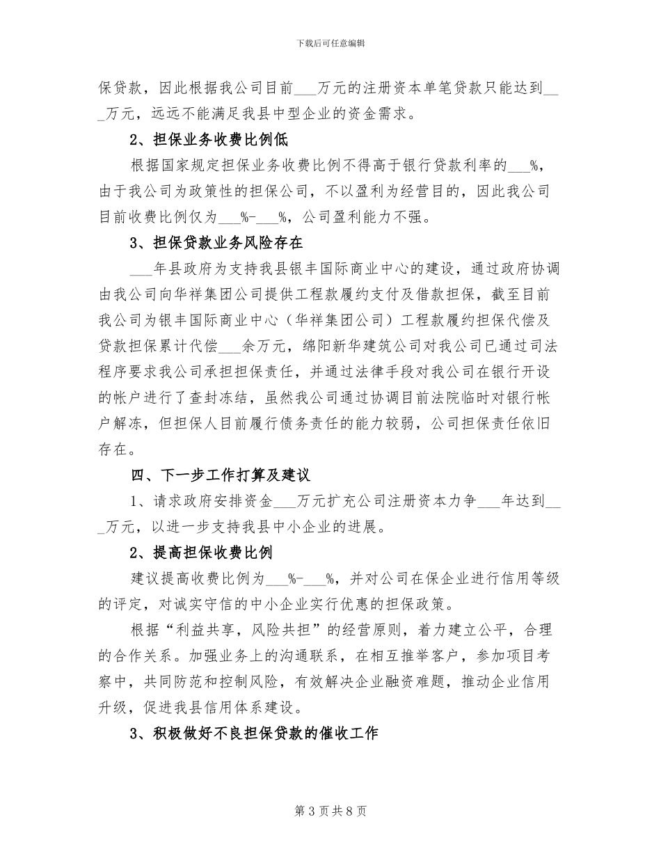 诚信融资担保公司2024年工作总结_第3页