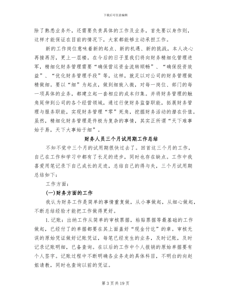 财务人员2024试用期工作总结_第3页