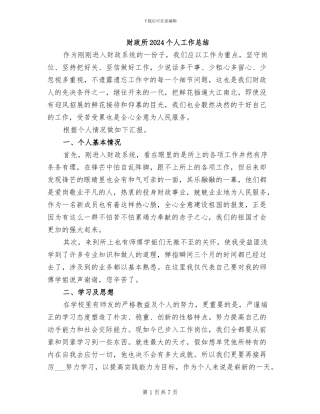 财政所2024个人工作总结
