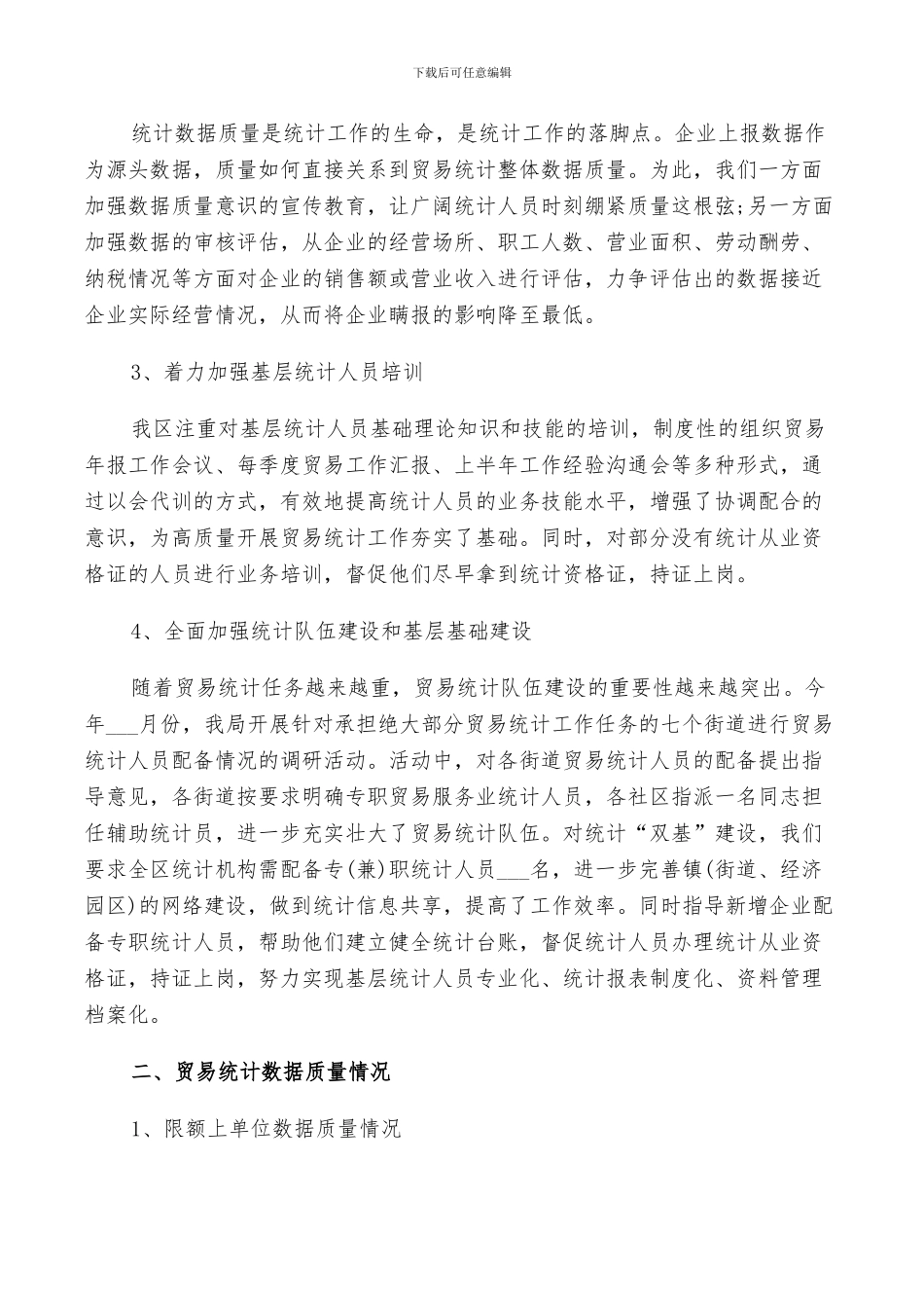 贸易统计个人工作总结2024_第3页