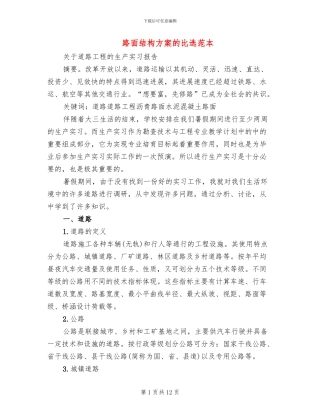 路面结构方案的比选范本
