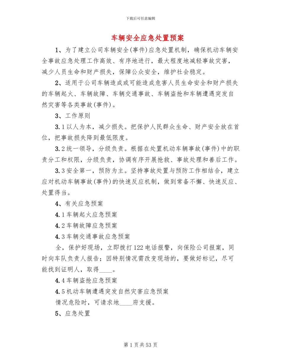 车辆安全应急处置预案_第1页