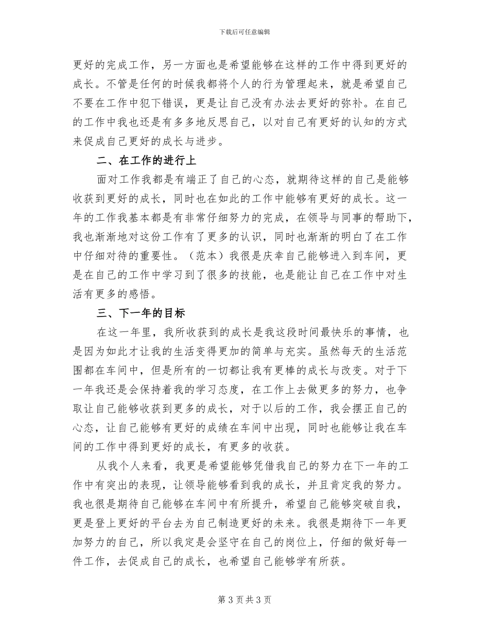 车间工艺员2024年个人总结_第3页