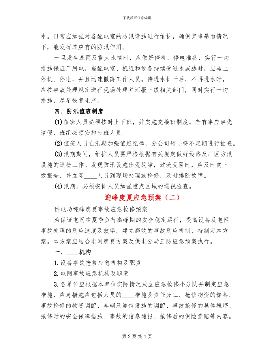 迎峰度夏应急预案_第2页