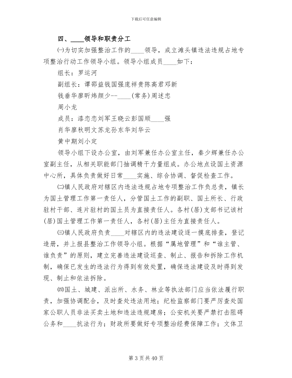 违法违规占地专项整治行动工作方案_第3页