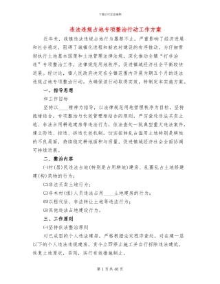 违法违规占地专项整治行动工作方案