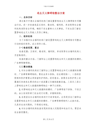 逃生灭火障碍物整治方案