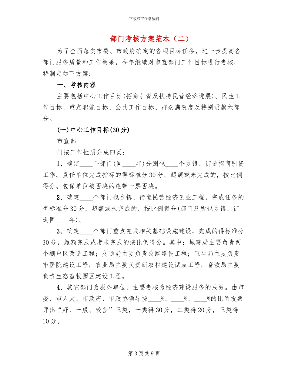 部门考核方案范本_第3页
