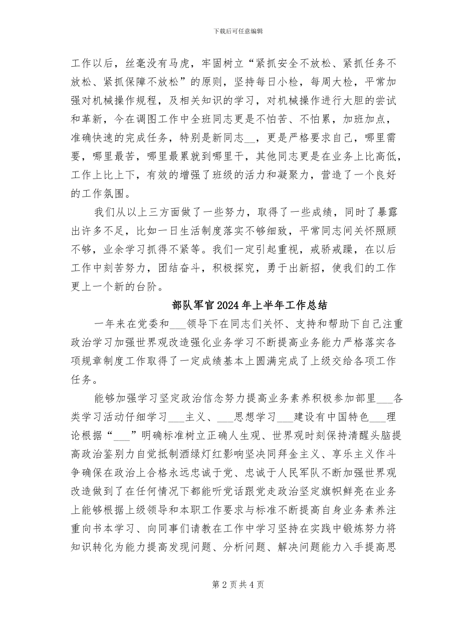 部队军人2024年度工作总结_第2页