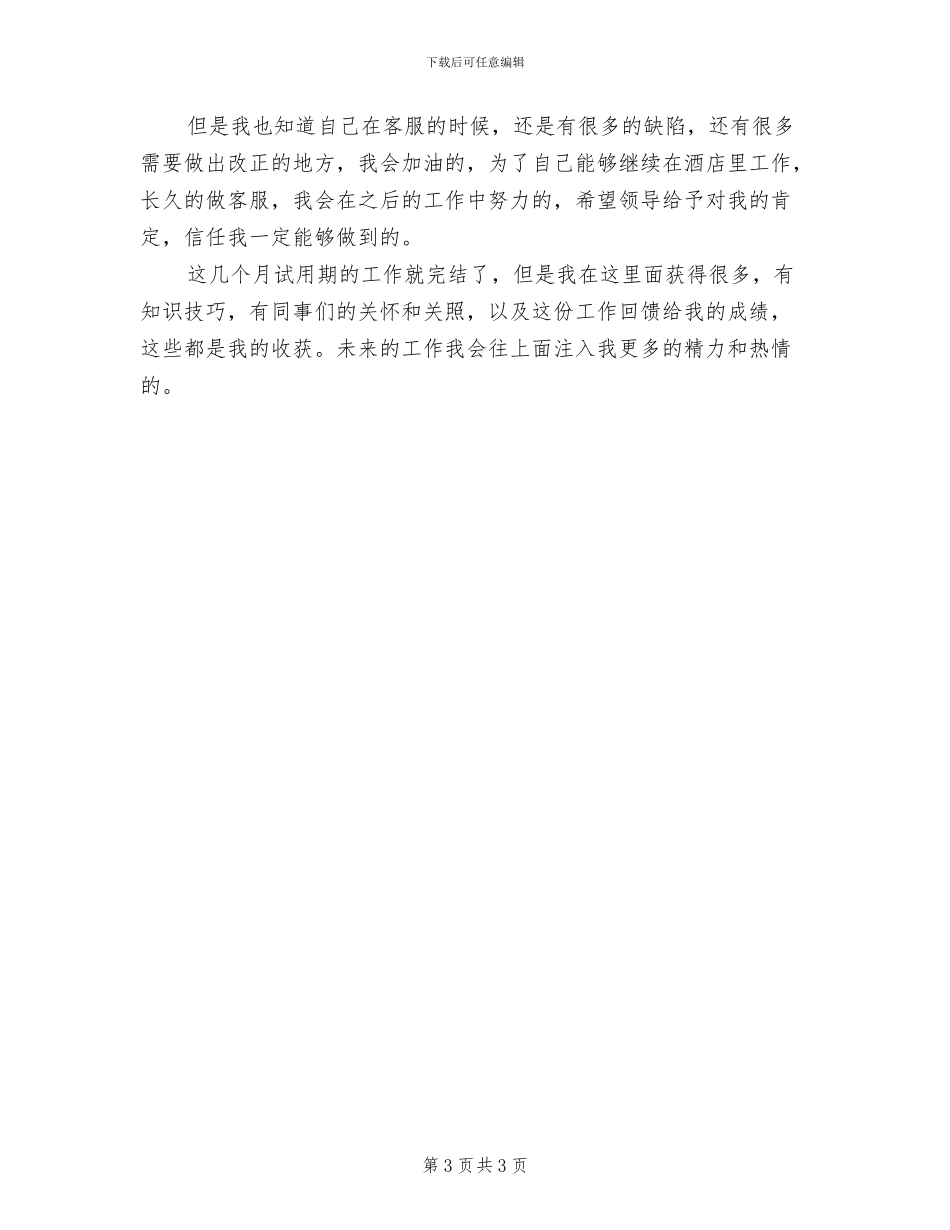 酒店客服年终个人工作总结2024年_第3页