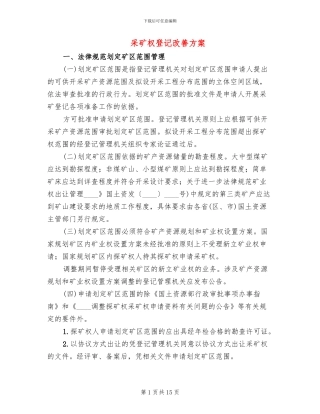 采矿权登记改善方案