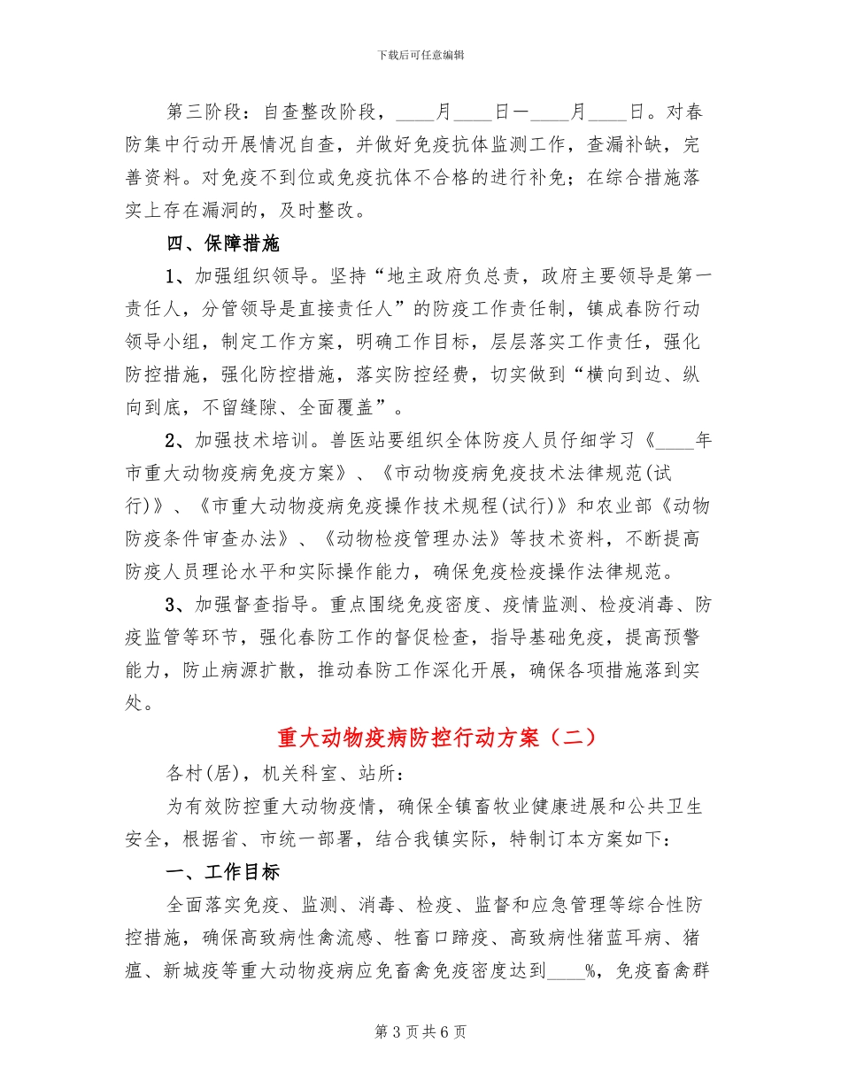 重大动物疫病防控行动方案_第3页
