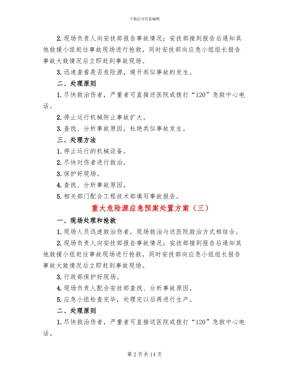重大危险源应急预案处置方案_第2页