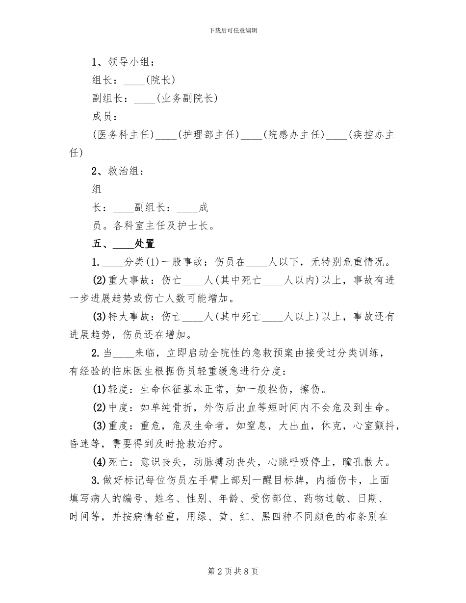 重大突发事件医疗卫生救援应急演练方案范本_第2页