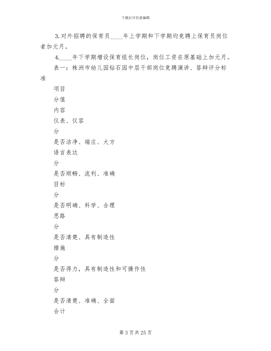 钻石园竞聘上岗方案范文_第3页