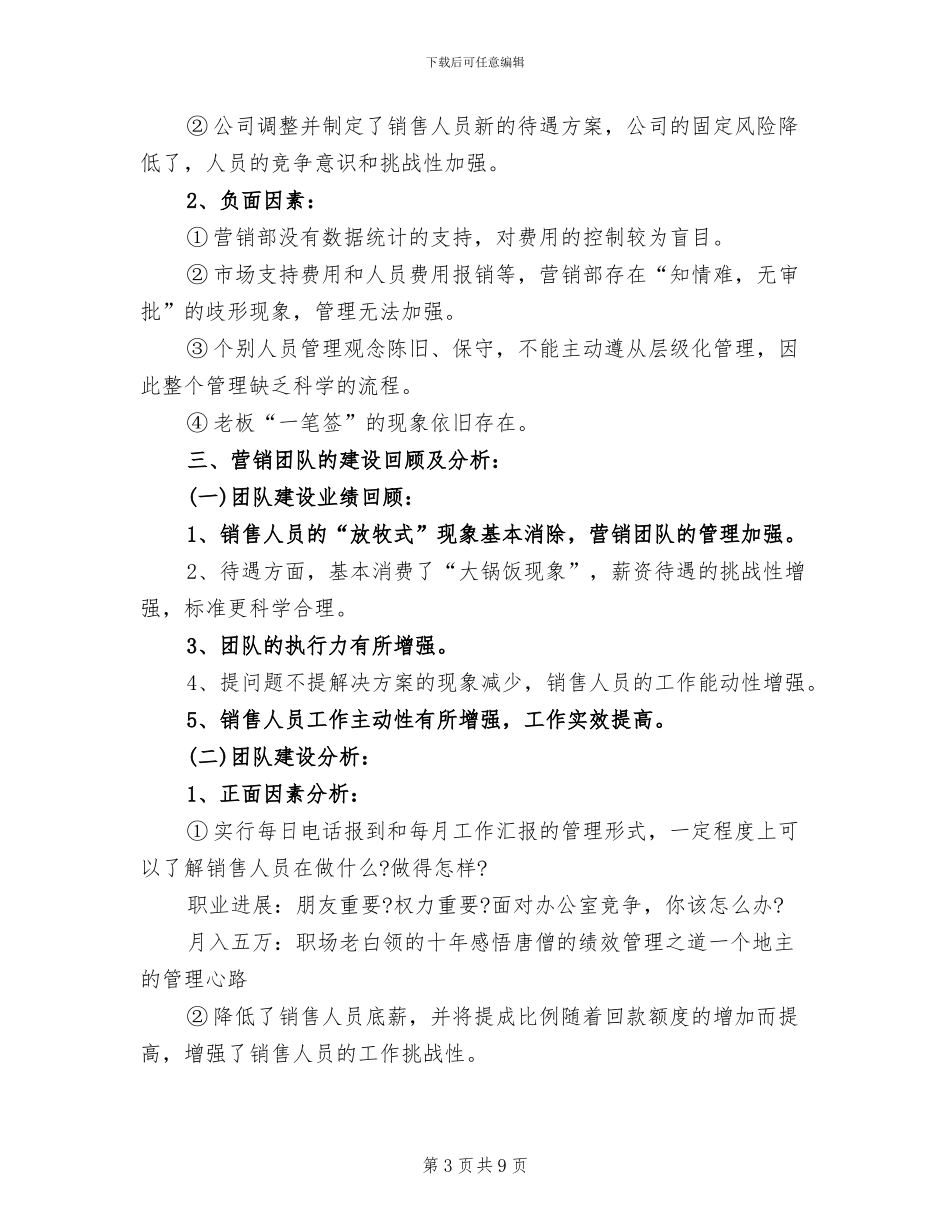 销售总监2024年月工作总结_第3页