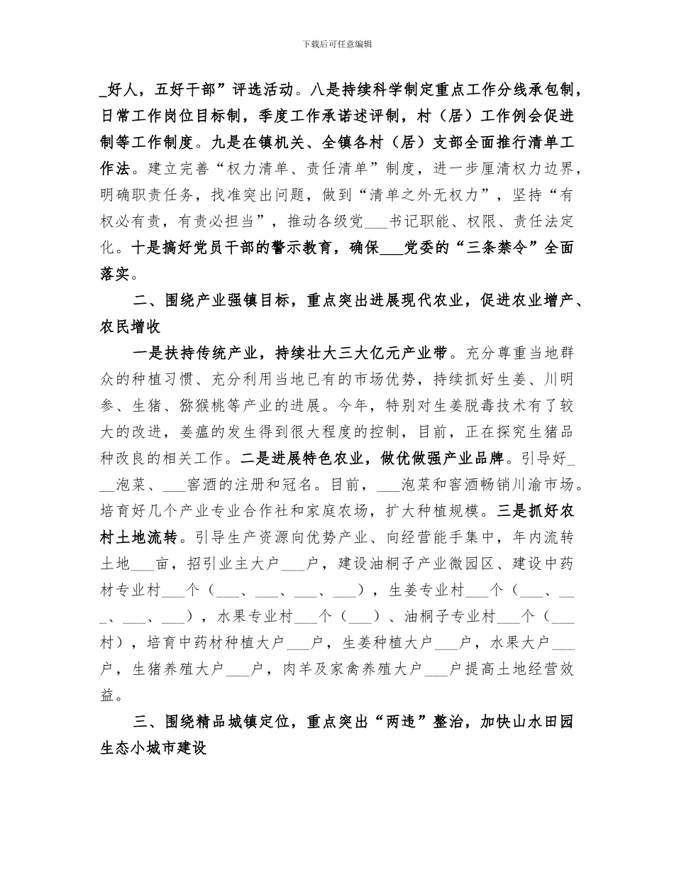 镇2024工作总结暨2024工作思路_第2页