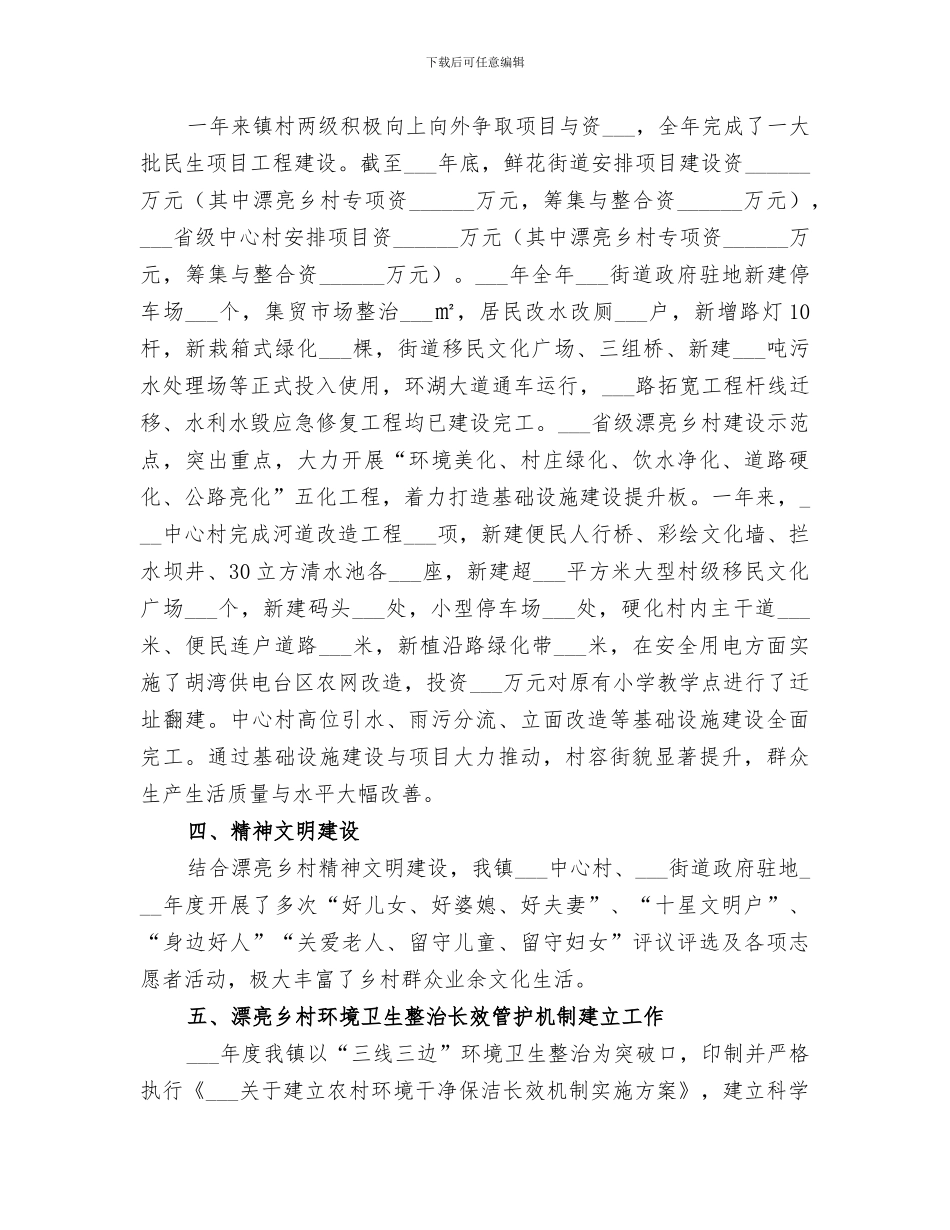 镇2024年度美丽乡村建设工作总结_第2页