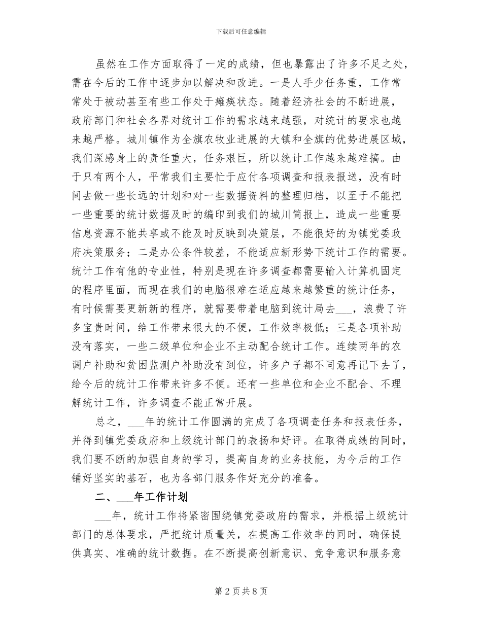 镇2024统计工作总结暨2024工作计划_第2页