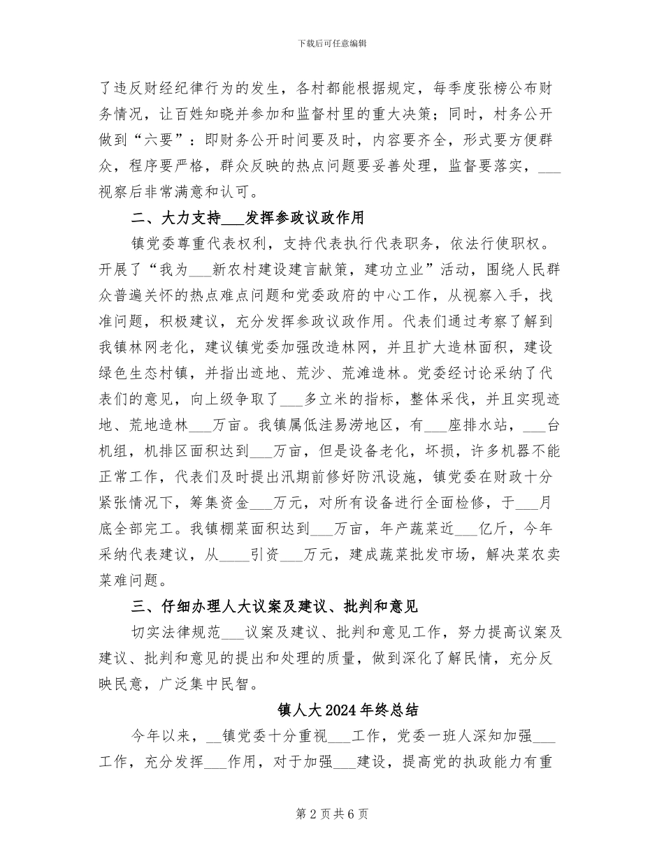 镇人大2024年终工作总结_第2页