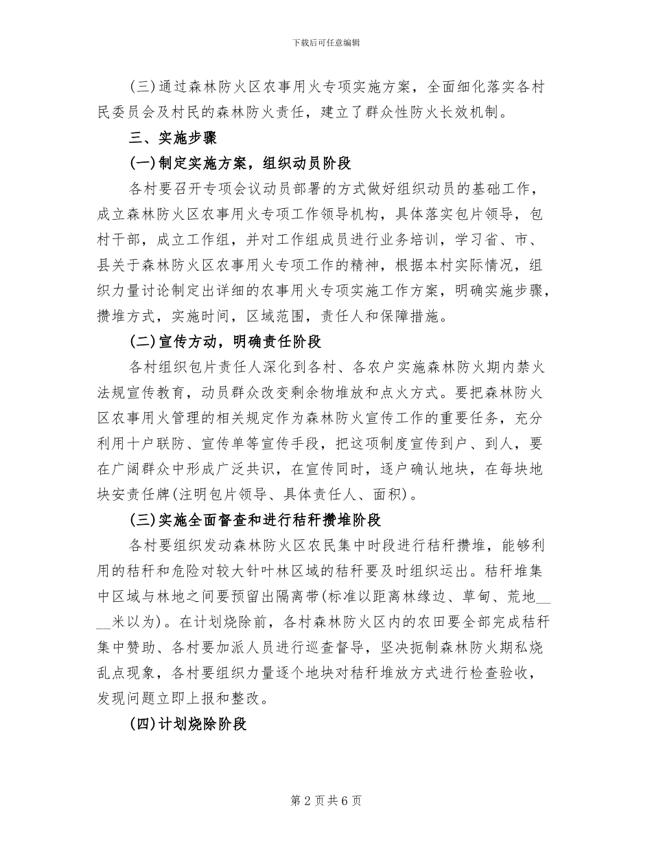 镇农事用火专项方案范文_第2页