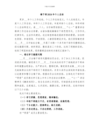 镇干部2024年个人总结
