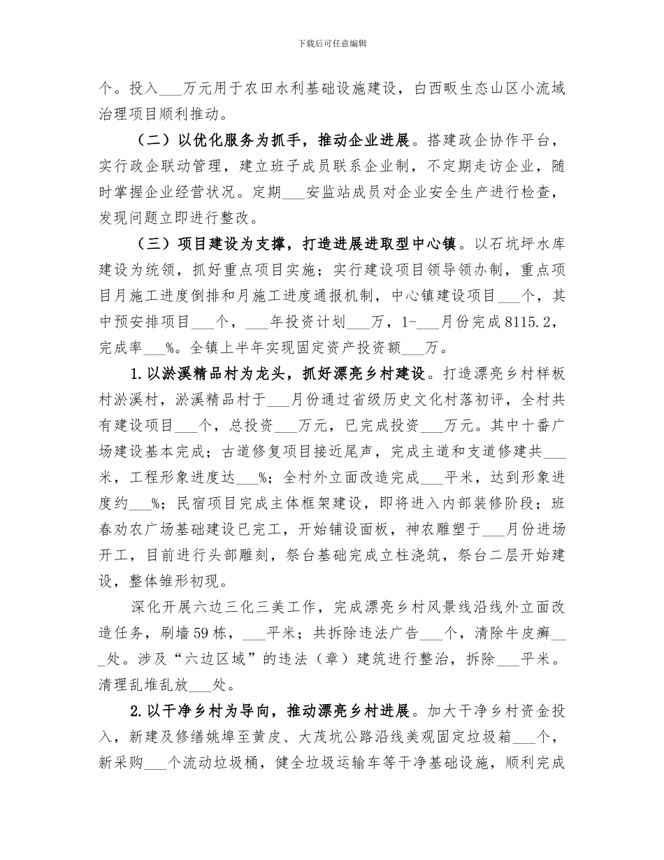 镇政府2024年年中工作总结_第2页