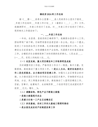 镇政府2024终工作总结