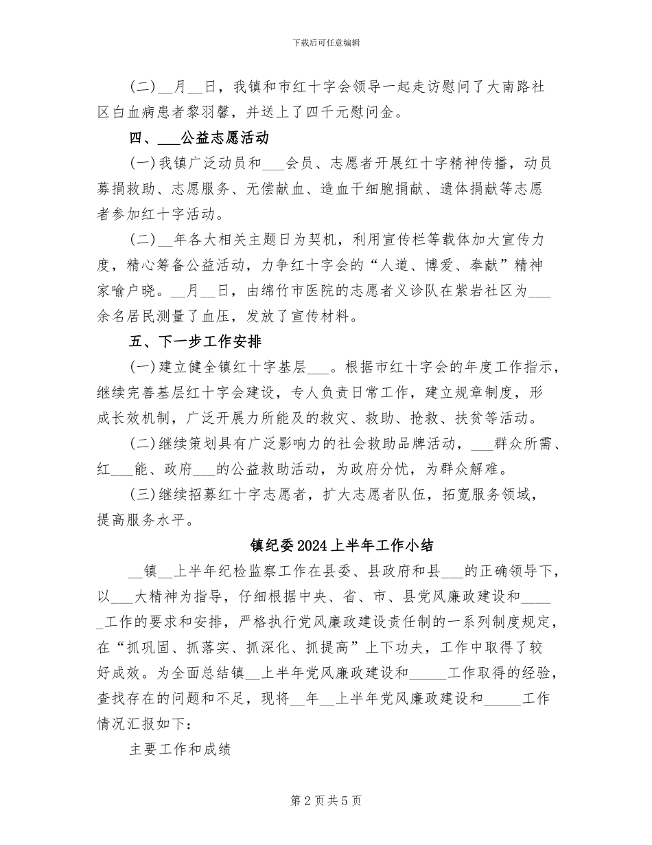 镇红十字会2024年工作总结_第2页